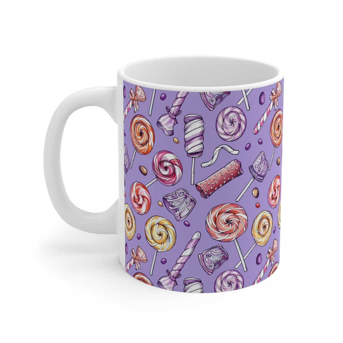 Colorful All-Over Candy Theme Coffee Mug Fun Ceramic Drinkware 282