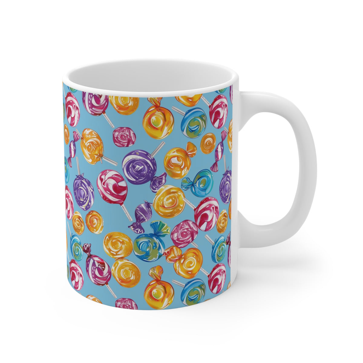 Colorful All-Over Candy Theme Coffee Mug Fun Ceramic Drinkware 153