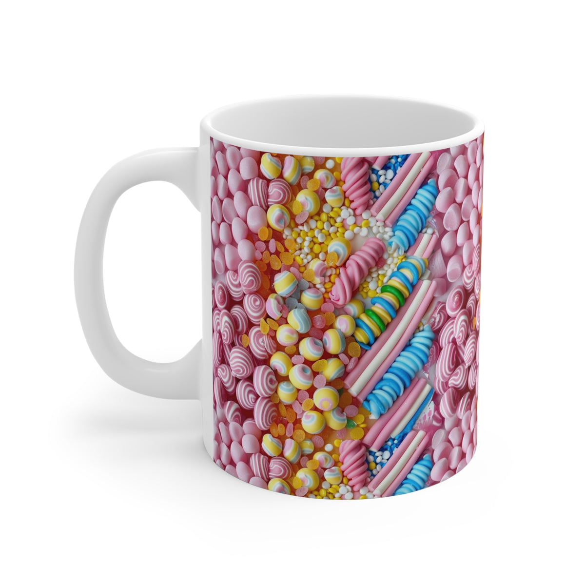 Colorful All-Over Candy Theme Coffee Mug Fun Ceramic Drinkware 455