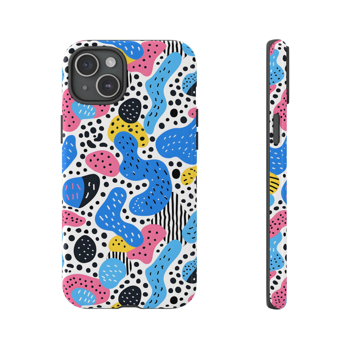 Abstract Baby Blue Memphis Design Phone Case – Sleek and Contemporary Artistry 2