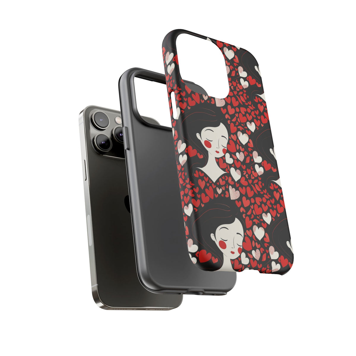 Heart Pattern Phone Case – Stylish & Loving Design for Your Device 232