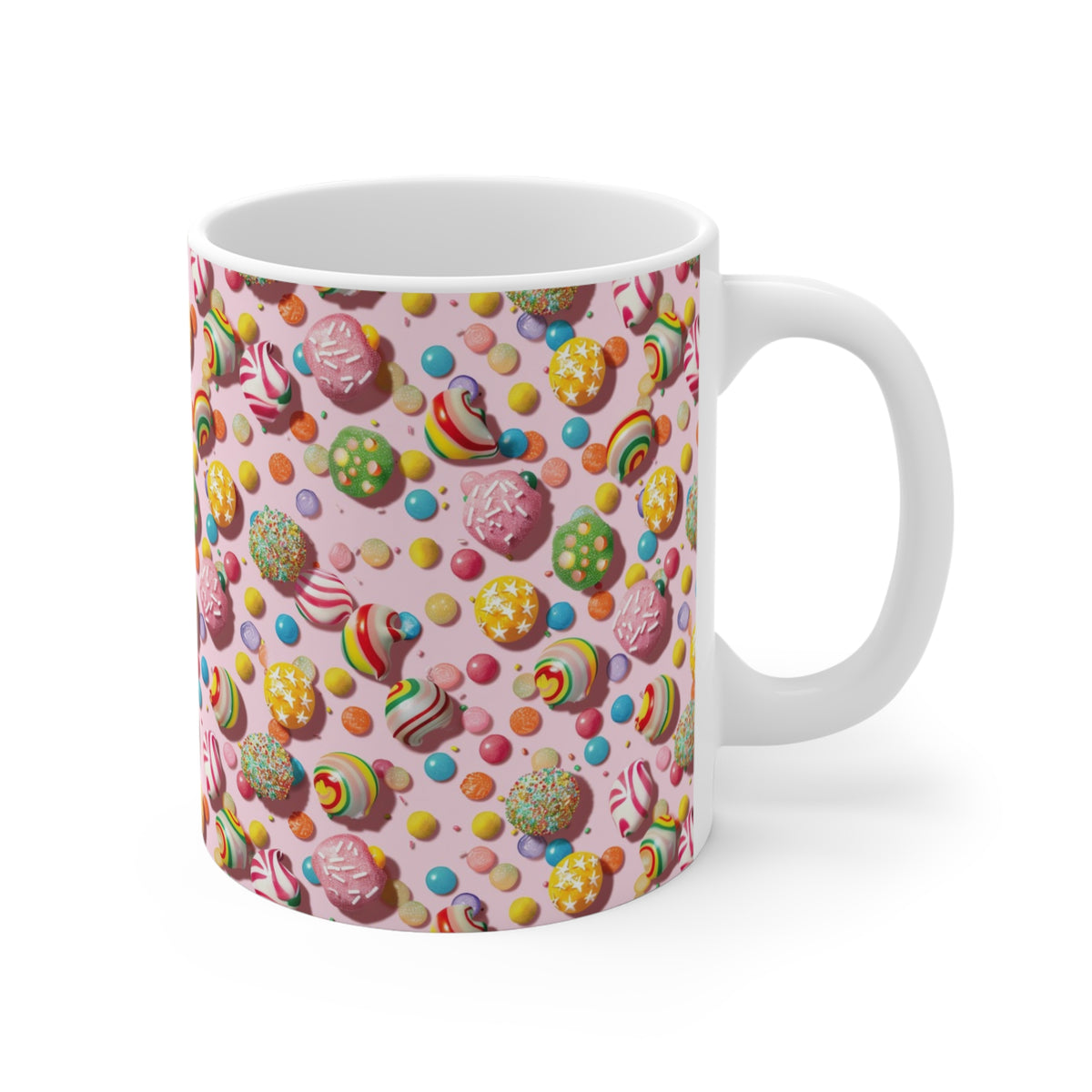 Colorful All-Over Candy Theme Coffee Mug Fun Ceramic Drinkware 223