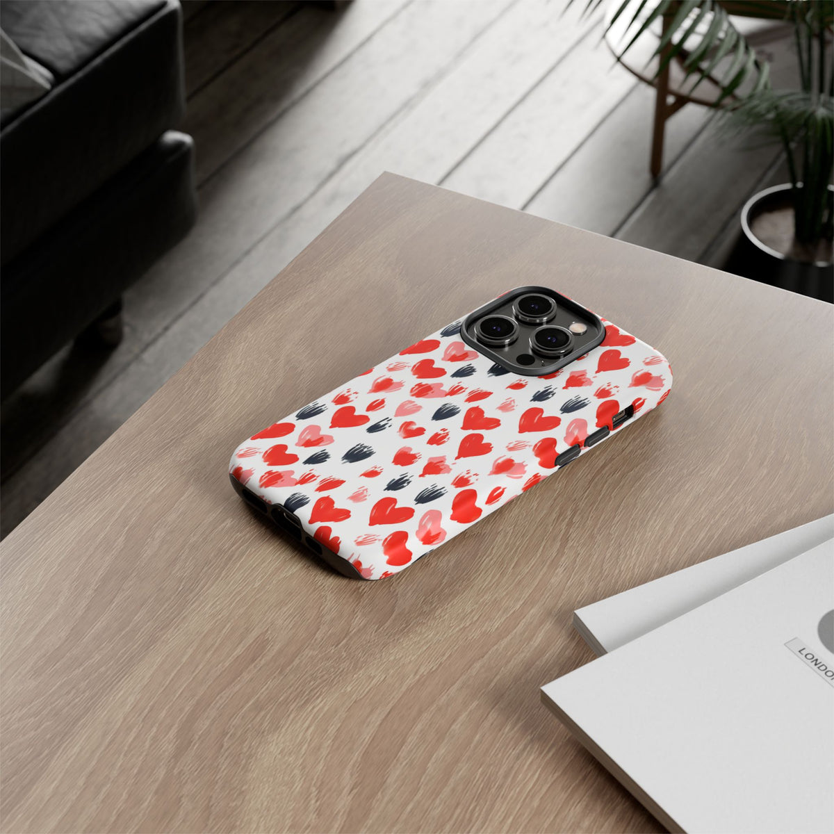 Heart Pattern Phone Case – Stylish & Loving Design for Your Device 366