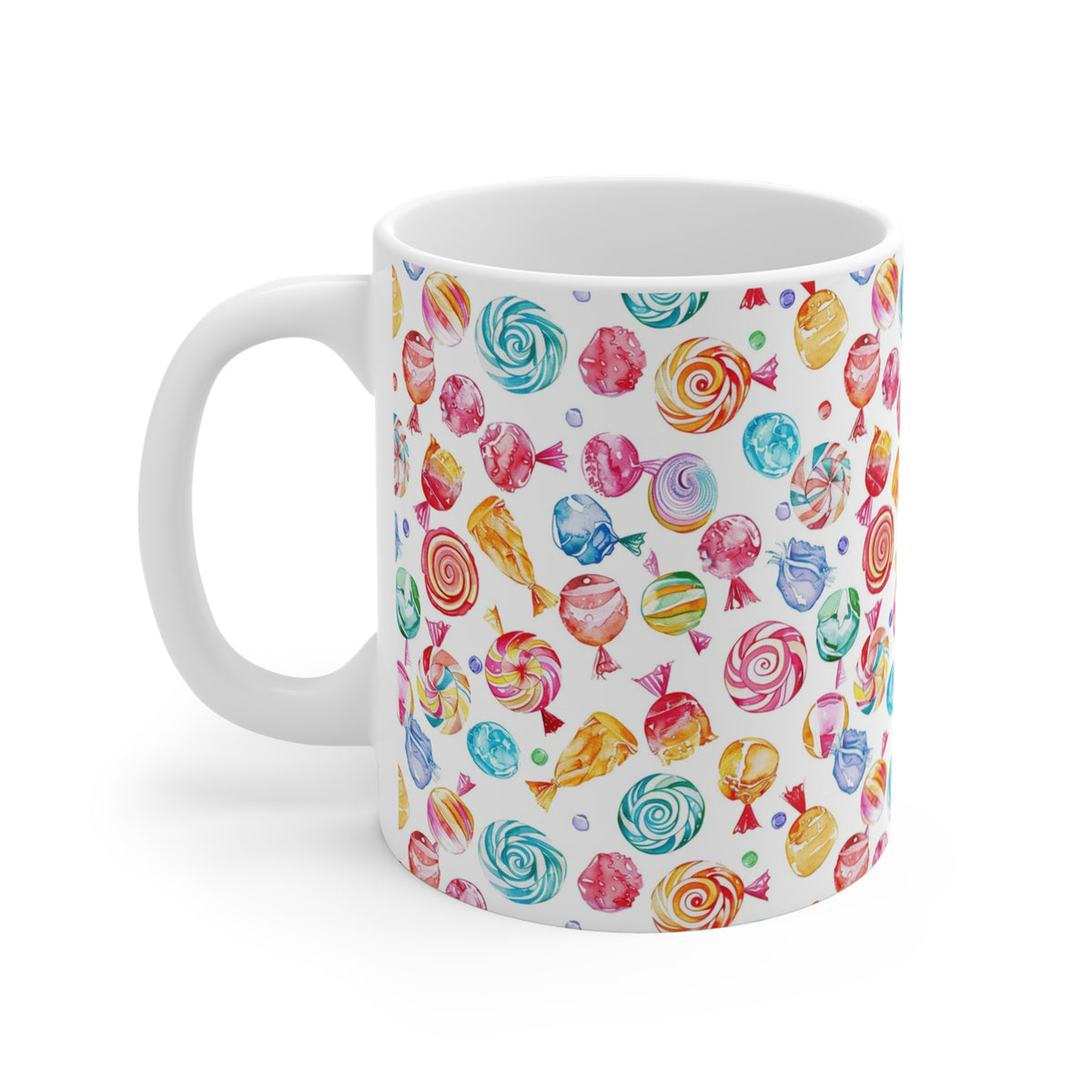 Colorful All-Over Candy Theme Coffee Mug Fun Ceramic Drinkware 138