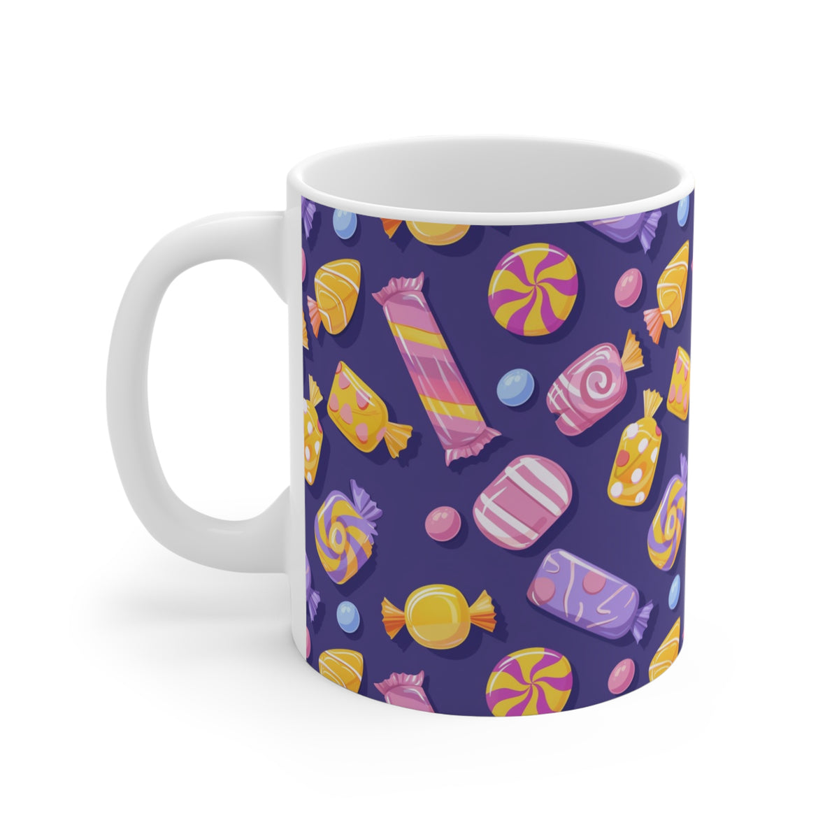 Colorful All-Over Candy Theme Coffee Mug Fun Ceramic Drinkware 099