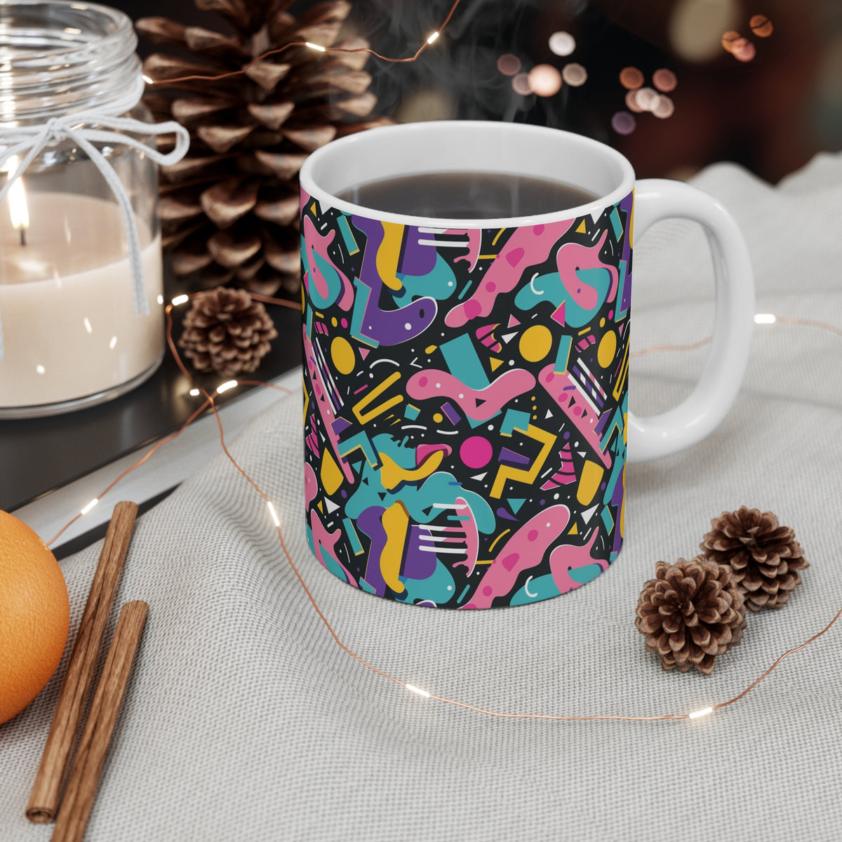 90s Retro Coffee Mug - Full Wrap Design 481