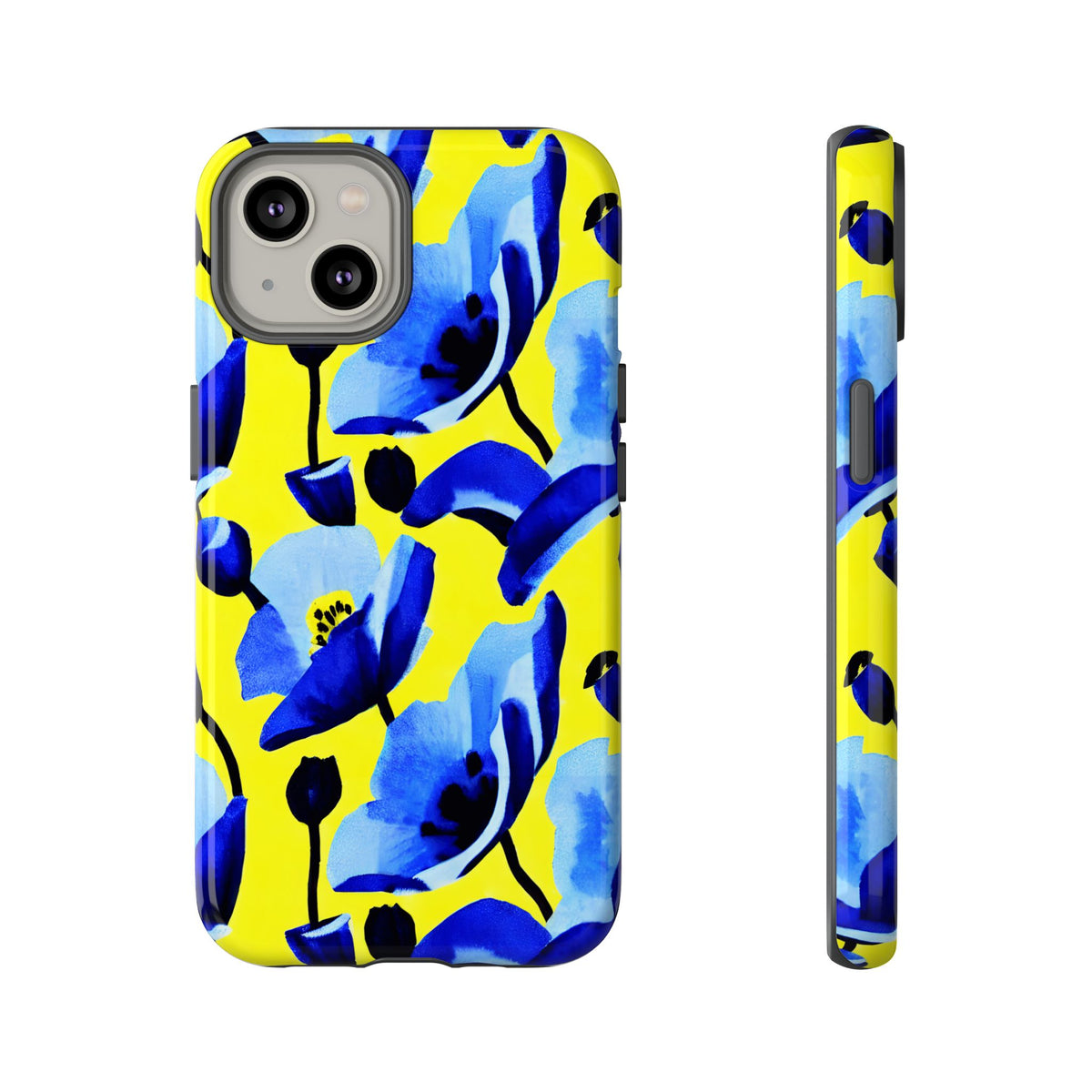 Vibrant Blue Floral Phone Case – A Perfect Fusion of Style and Protection