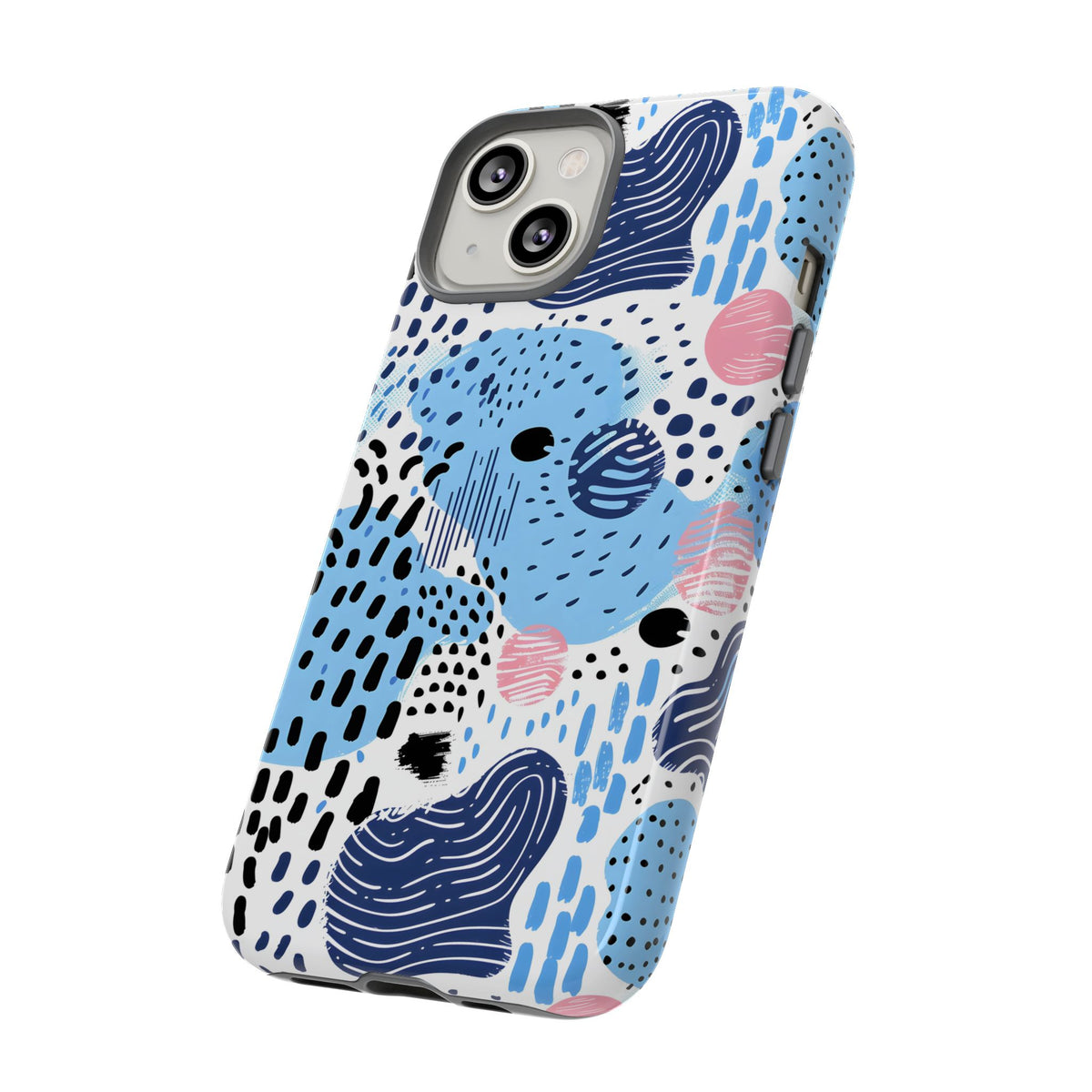 Abstract Baby Blue Memphis Design Phone Case – Sleek and Contemporary Artistry 3