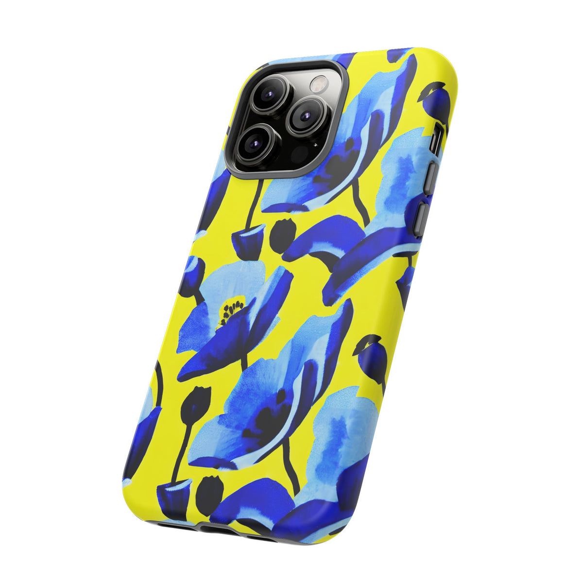 Vibrant Blue Floral Phone Case – A Perfect Fusion of Style and Protection