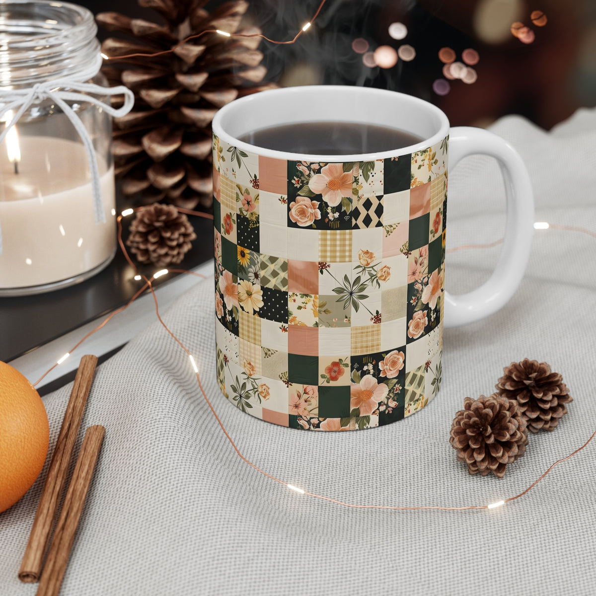 Farmhouse Patchwork Pastel Quilt Pattern Coffee Cup  (19)