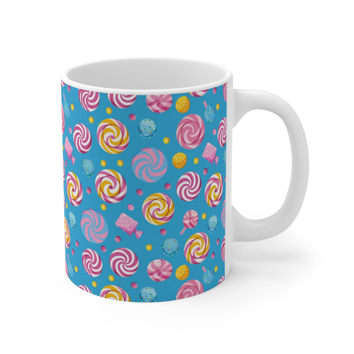 Colorful All-Over Candy Theme Coffee Mug Fun Ceramic Drinkware 409