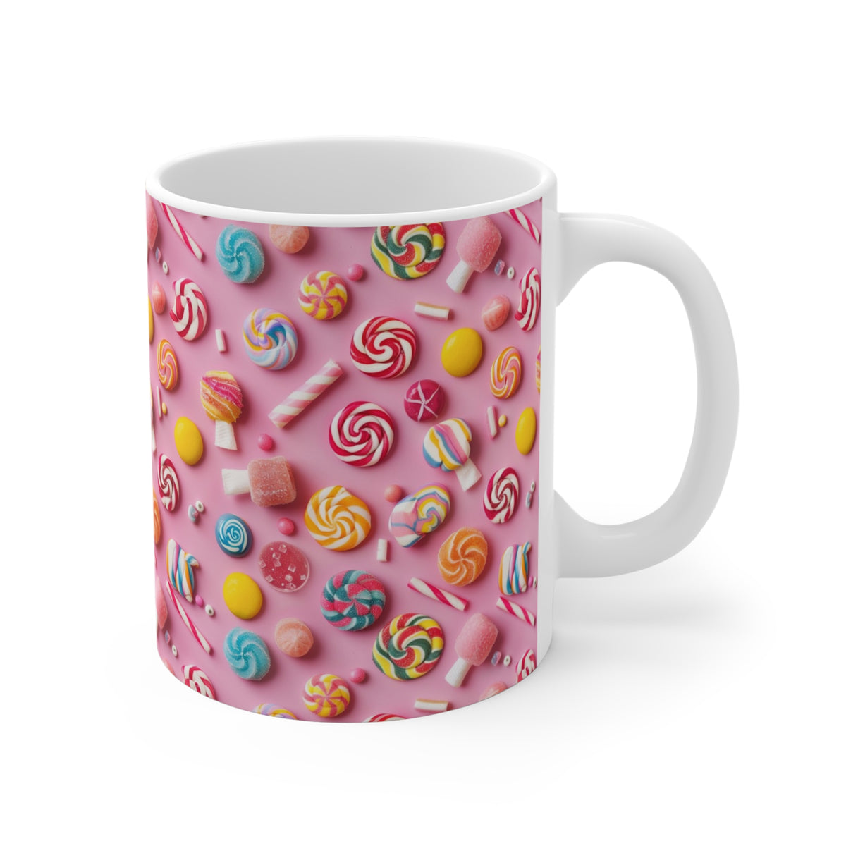 Colorful All-Over Candy Theme Coffee Mug Fun Ceramic Drinkware 206