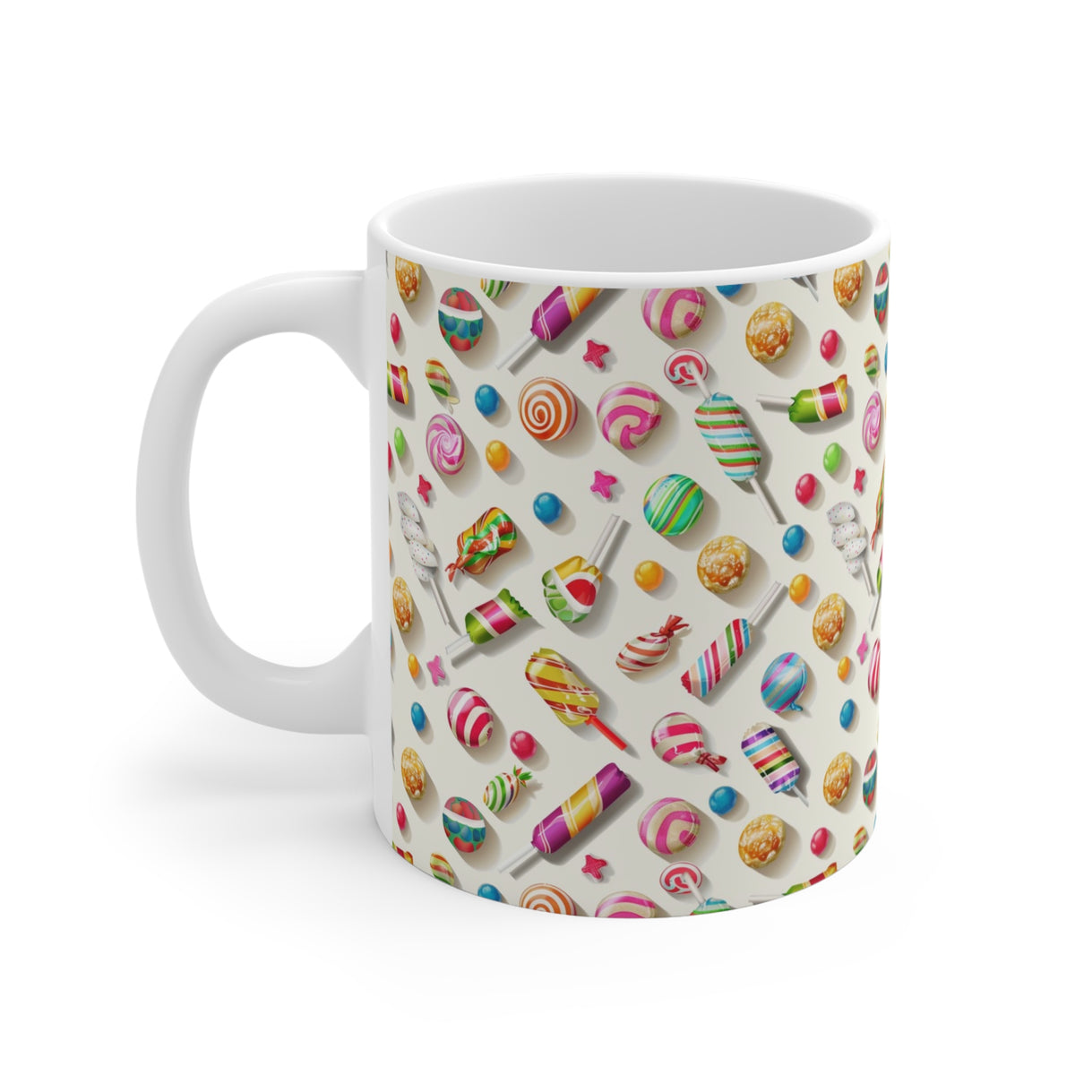 Colorful All-Over Candy Theme Coffee Mug Fun Ceramic Drinkware 180