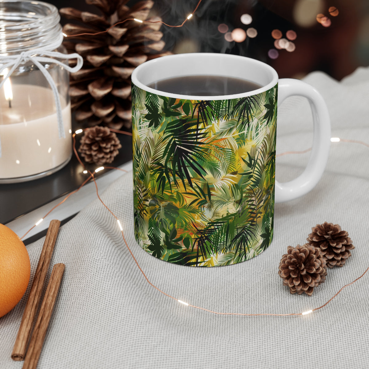 Endless Forest Pattern Coffee Mug - Nature-Inspired Ceramic Drinkware 149