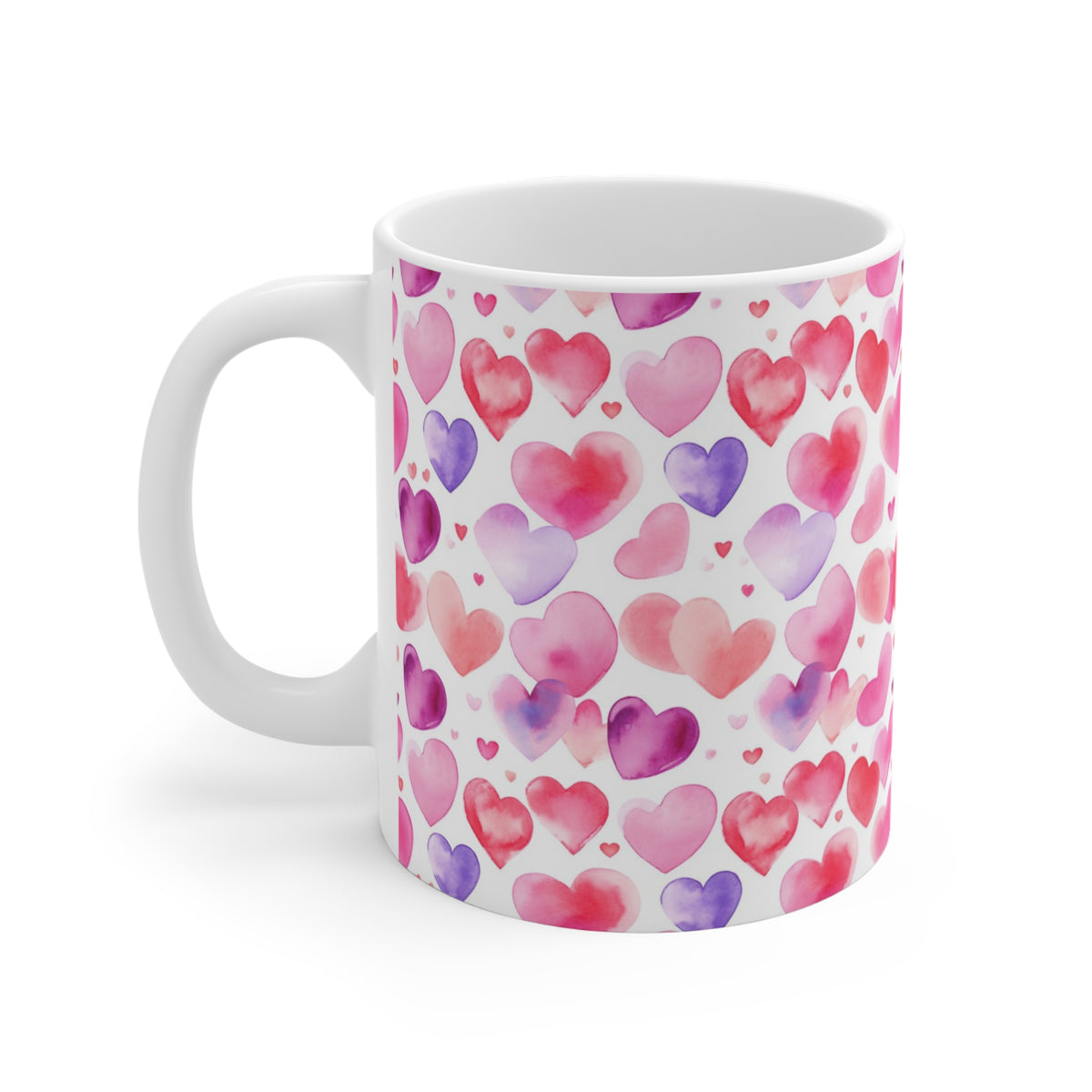 Colorful Heart Design Coffee Mug - Endless Love Pattern Ceramic Cup 536