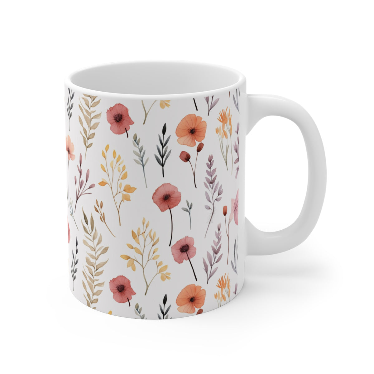 Various Watercolor Design All Over Coffee Mug – Unique Artistic Ceramic Coffee Cup 204