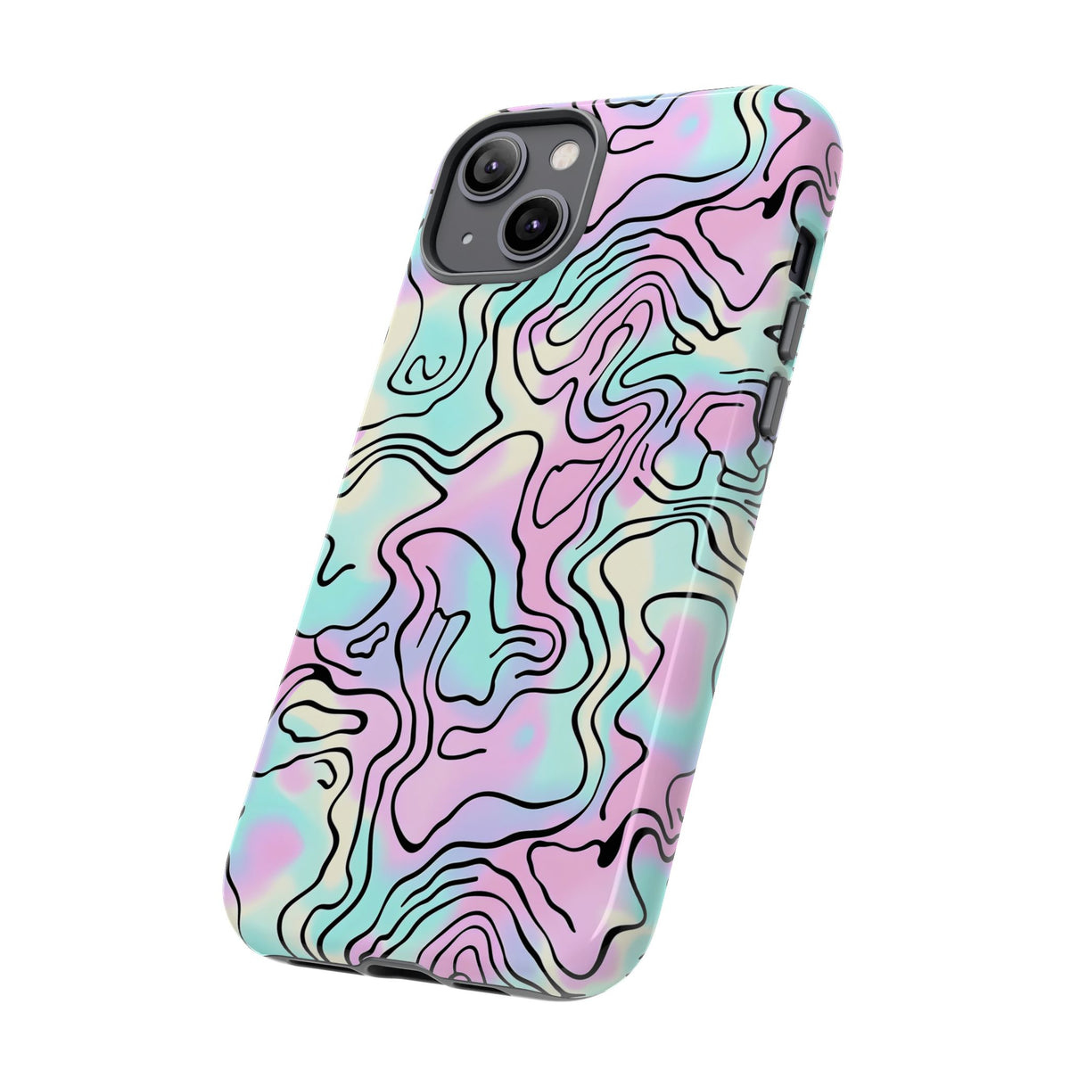 Abstract Pastel Waves and Wavy Lines Phone Case – Elegant and Modern Phone Cover