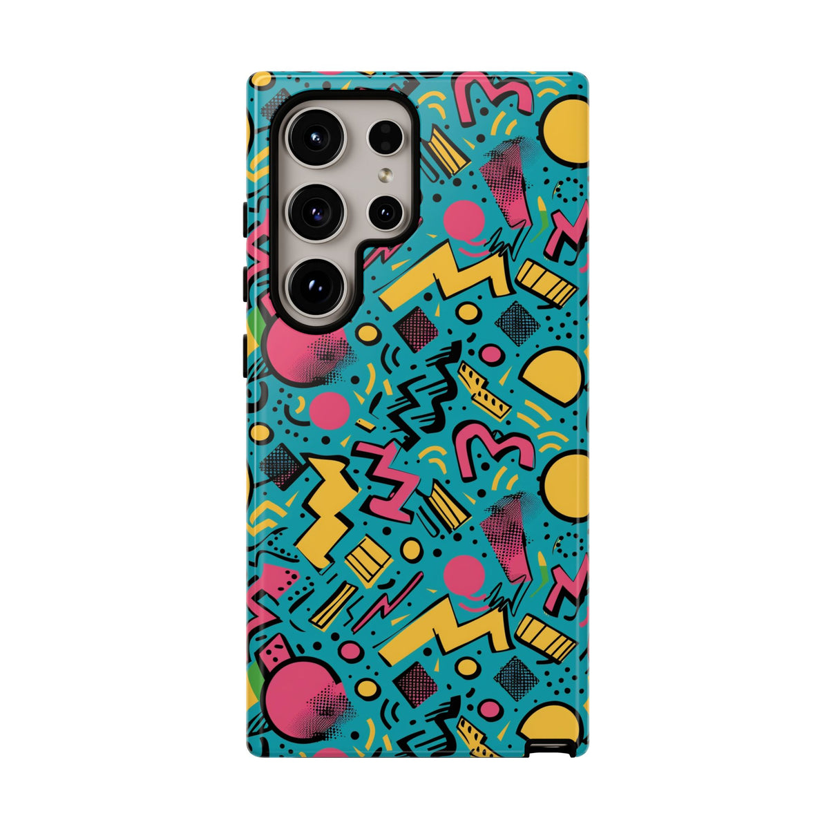 90s Themed Seamless Pattern Phone Case – Embrace Retro Style and Protection 253