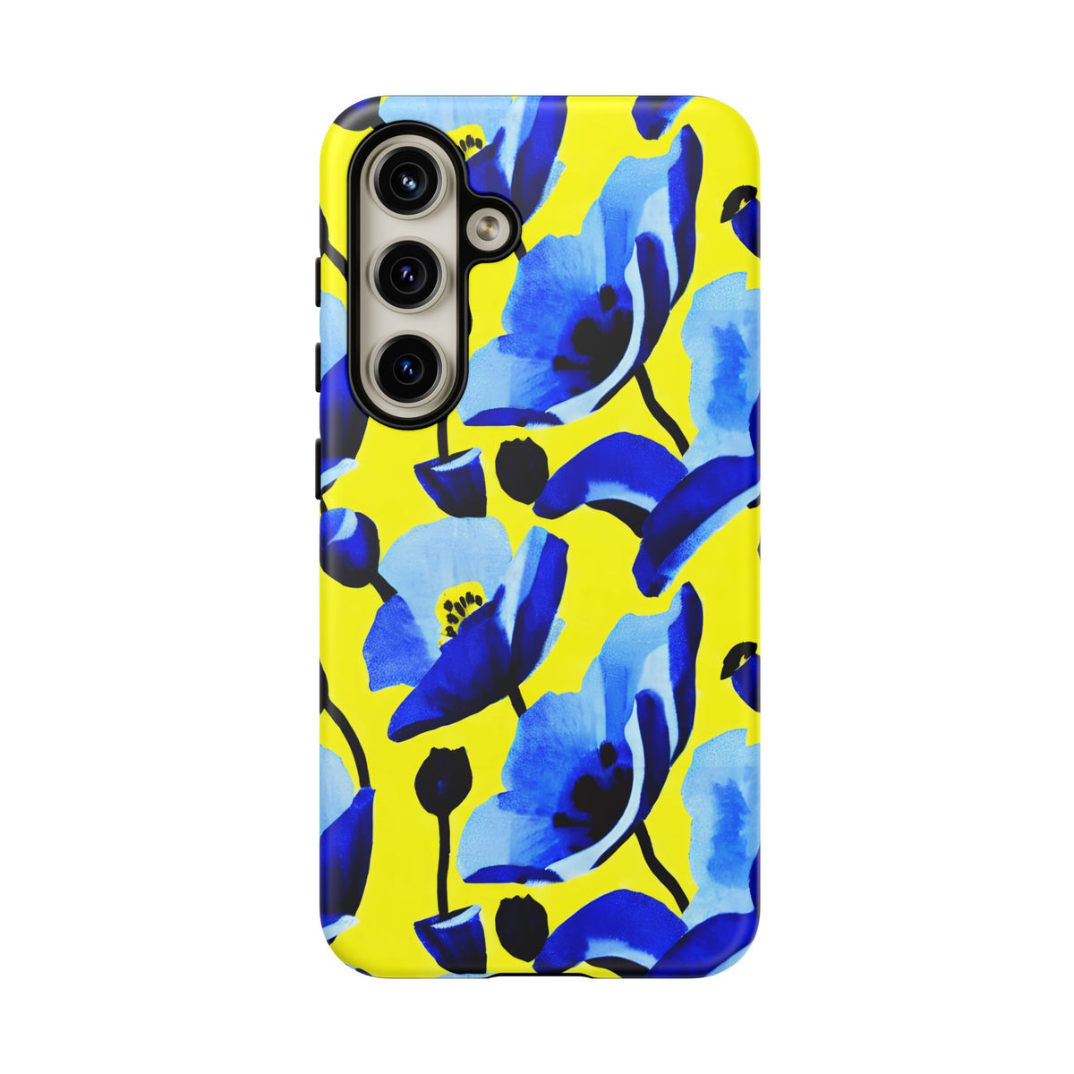 Vibrant Blue Floral Phone Case – A Perfect Fusion of Style and Protection