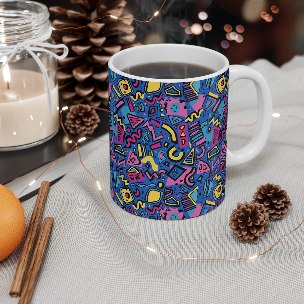 90s Retro Coffee Mug - Full Wrap Design 495