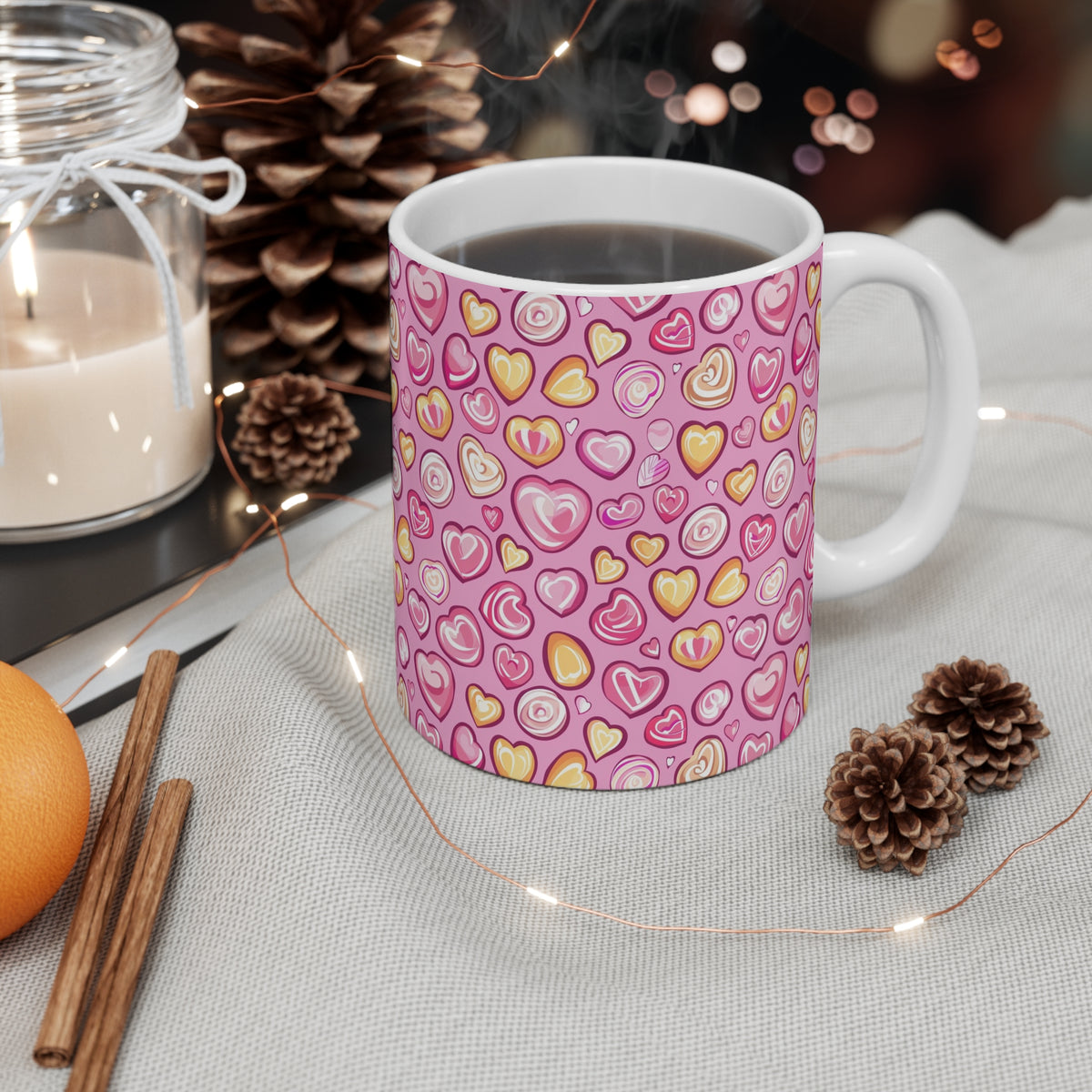 Colorful All-Over Candy Theme Coffee Mug Fun Ceramic Drinkware 398