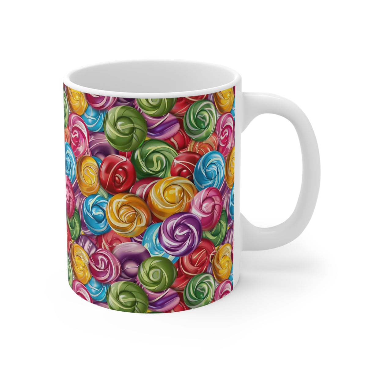 Colorful All-Over Candy Theme Coffee Mug Fun Ceramic Drinkware 462