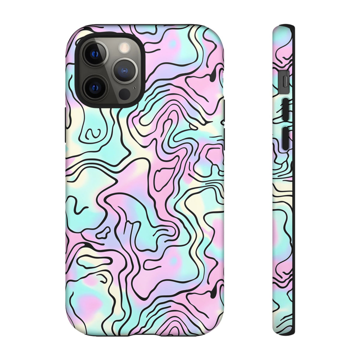 Abstract Pastel Waves and Wavy Lines Phone Case – Elegant and Modern Phone Cover