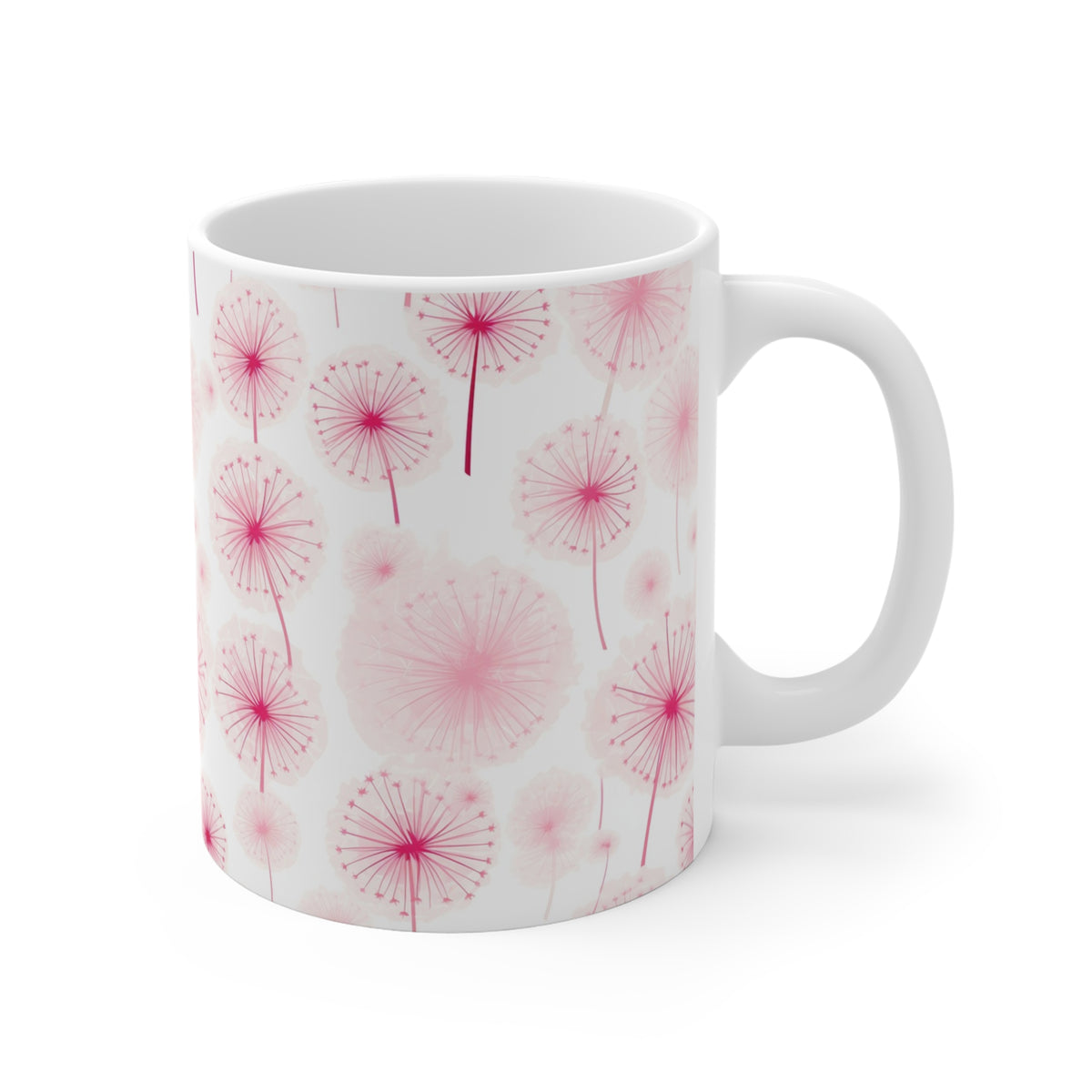 Pink Dandelions Pattern Coffee Cup-Floral Ceramic Mug for Tea and Coffee  (6)