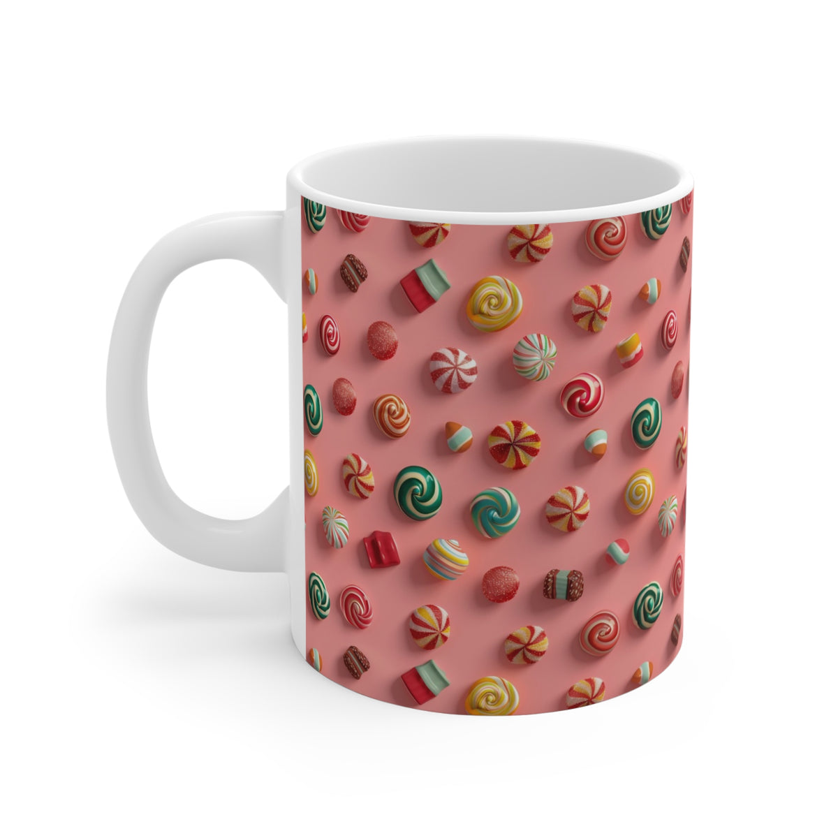 Colorful All-Over Candy Theme Coffee Mug Fun Ceramic Drinkware 038