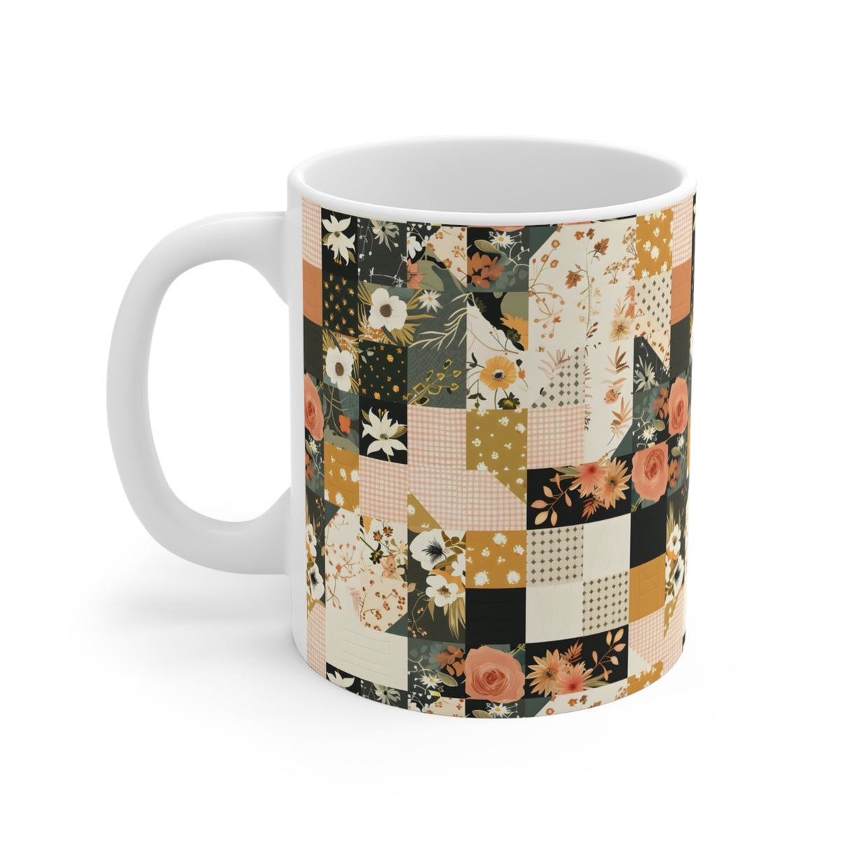 Farmhouse Patchwork Pastel Quilt Pattern Coffee Cup  (11)