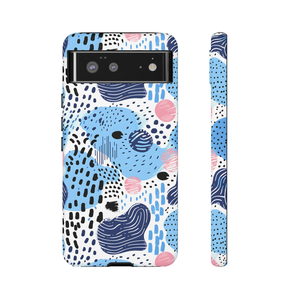 Abstract Baby Blue Memphis Design Phone Case – Sleek and Contemporary Artistry 3