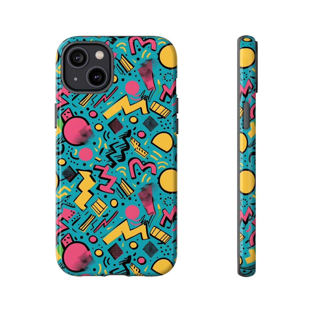 90s Themed Seamless Pattern Phone Case – Embrace Retro Style and Protection 253