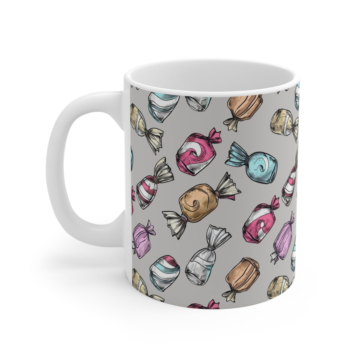 Colorful All-Over Candy Theme Coffee Mug Fun Ceramic Drinkware 260