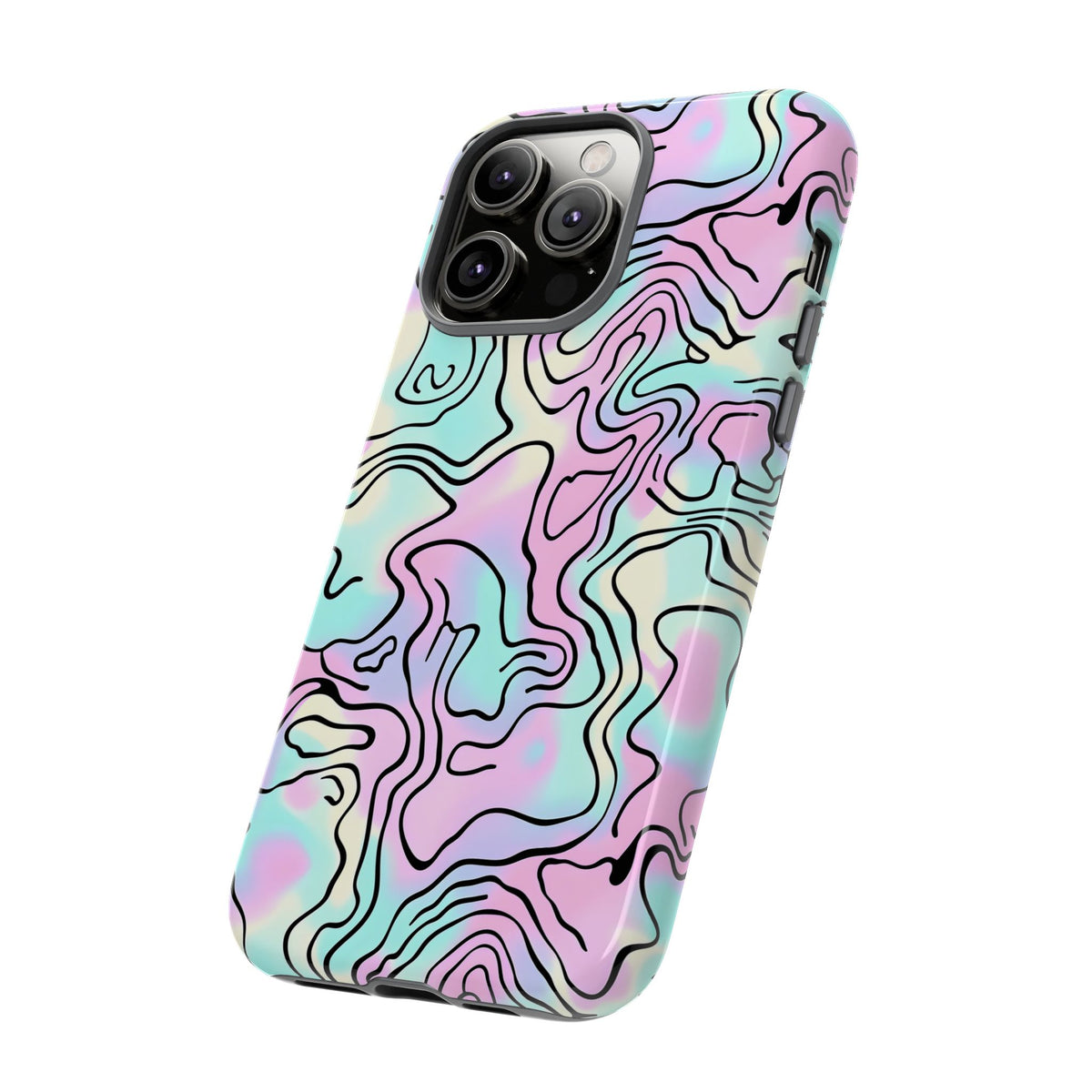 Abstract Pastel Waves and Wavy Lines Phone Case – Elegant and Modern Phone Cover