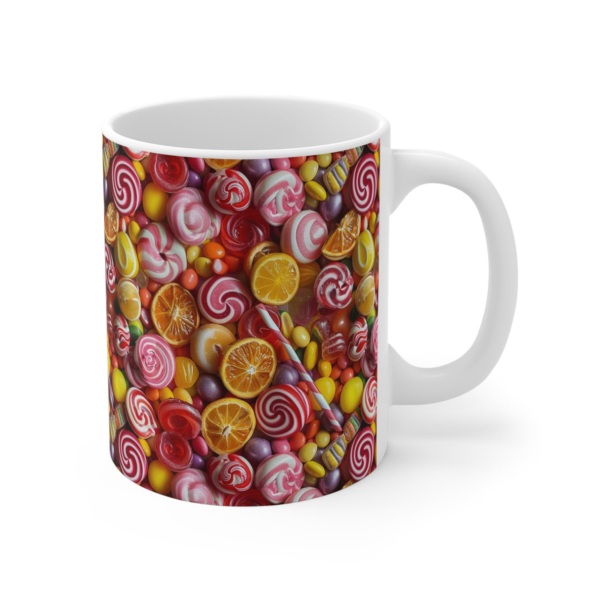 Colorful All-Over Candy Theme Coffee Mug Fun Ceramic Drinkware 343