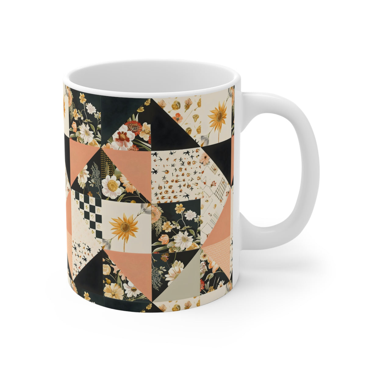 Farmhouse Patchwork Pastel Quilt Pattern Coffee Cup  (12)