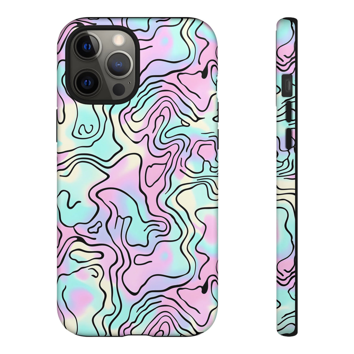 Abstract Pastel Waves and Wavy Lines Phone Case – Elegant and Modern Phone Cover