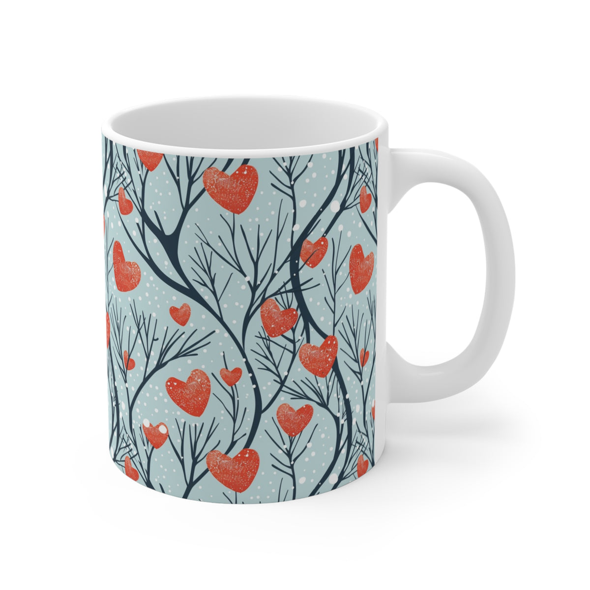 Colorful Heart Design Coffee Mug - Endless Love Pattern Ceramic Cup 742