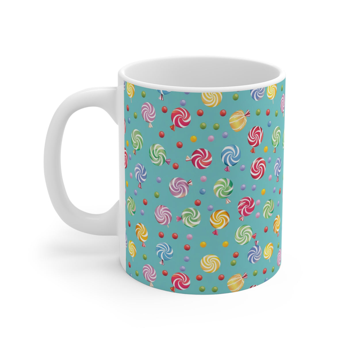 Colorful All-Over Candy Theme Coffee Mug Fun Ceramic Drinkware 262