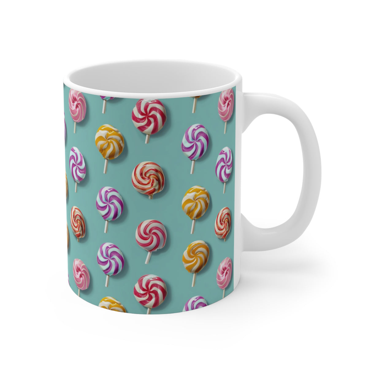 Colorful All-Over Candy Theme Coffee Mug Fun Ceramic Drinkware 491