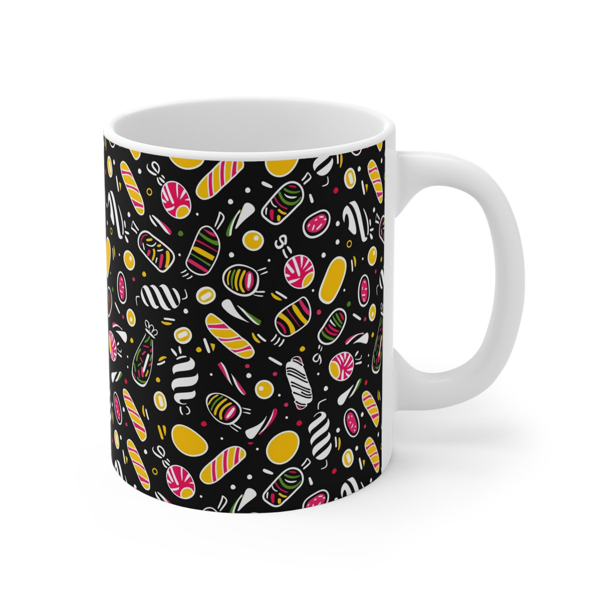 Colorful All-Over Candy Theme Coffee Mug Fun Ceramic Drinkware 335