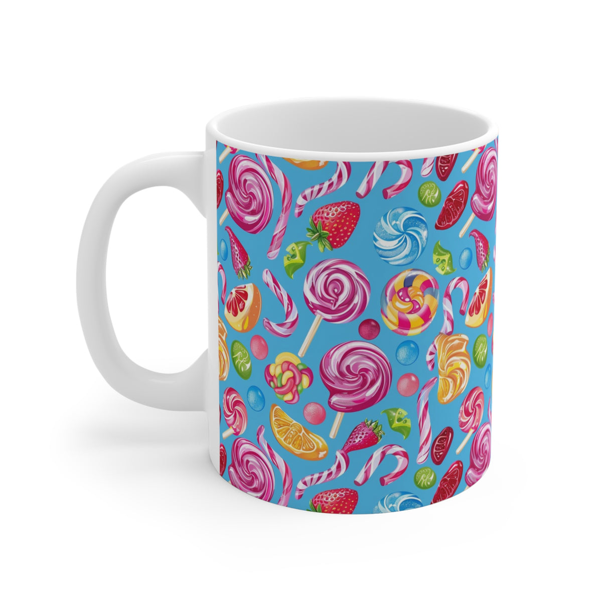 Colorful All-Over Candy Theme Coffee Mug Fun Ceramic Drinkware 268