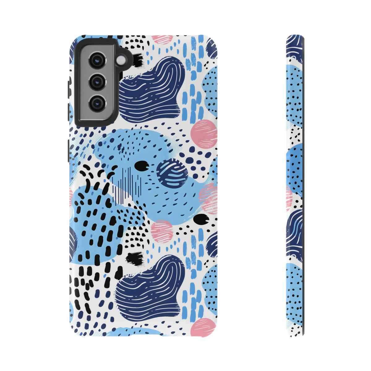 Abstract Baby Blue Memphis Design Phone Case – Sleek and Contemporary Artistry 3