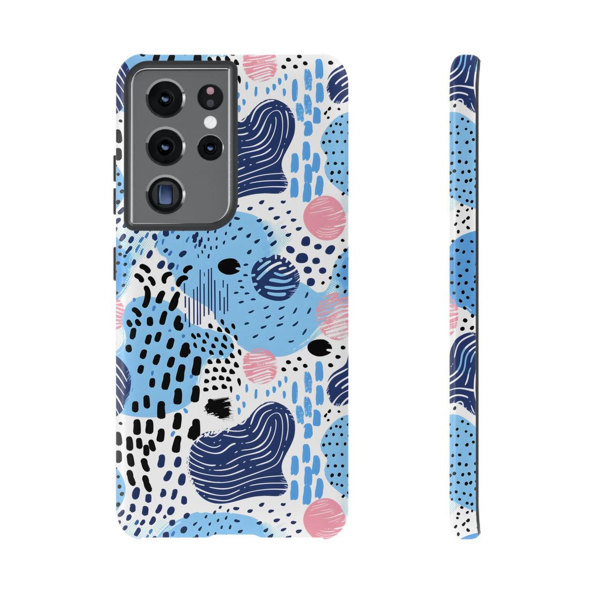 Abstract Baby Blue Memphis Design Phone Case – Sleek and Contemporary Artistry 3