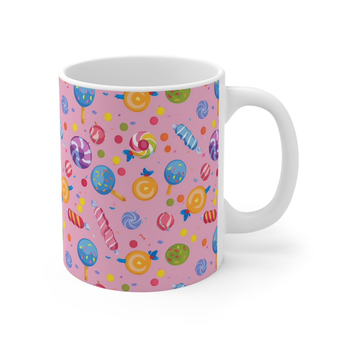 Colorful All-Over Candy Theme Coffee Mug Fun Ceramic Drinkware 399