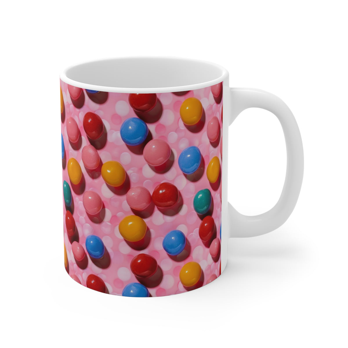 Colorful All-Over Candy Theme Coffee Mug Fun Ceramic Drinkware 144