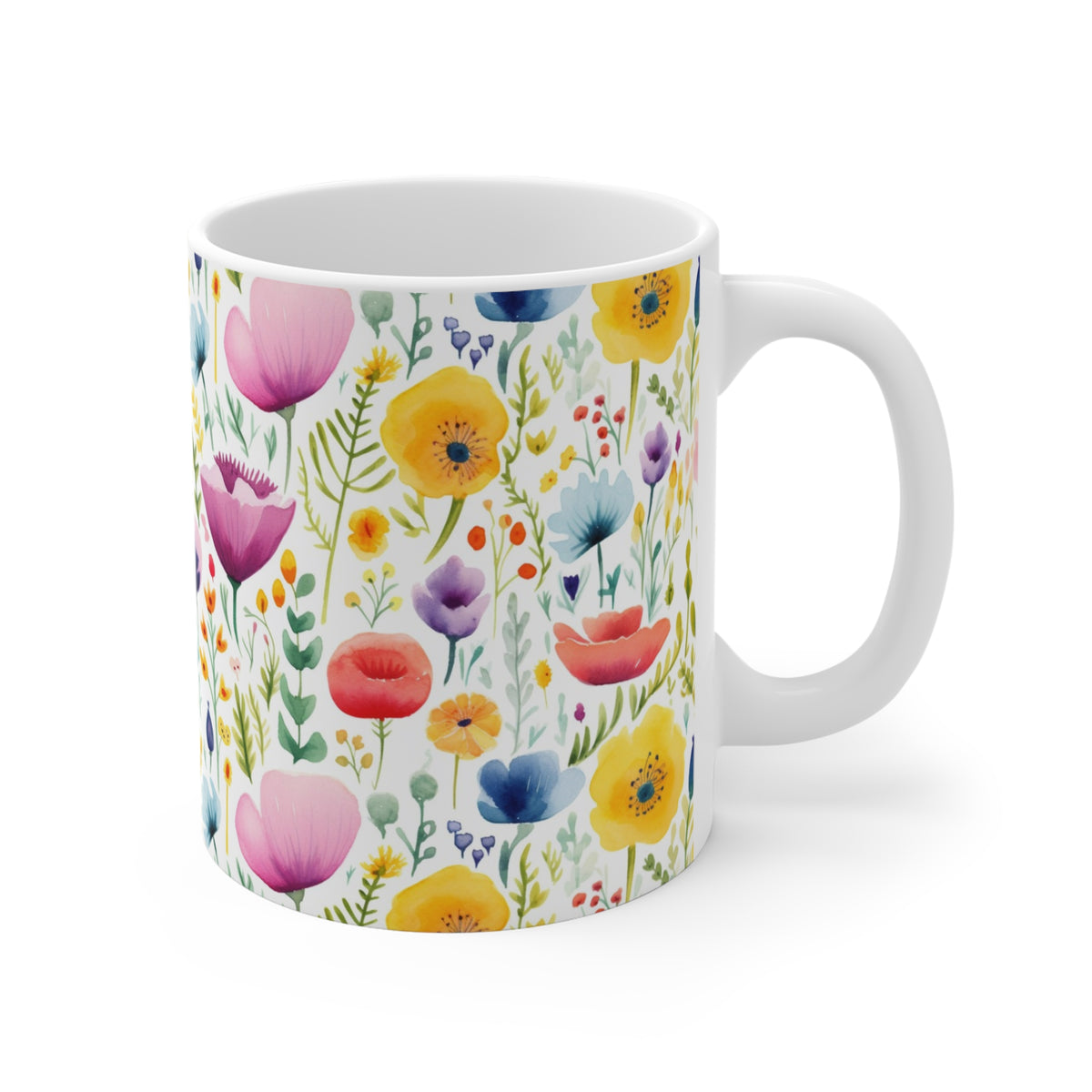 Various Watercolor Design All Over Coffee Mug – Unique Artistic Ceramic Coffee Cup 1030