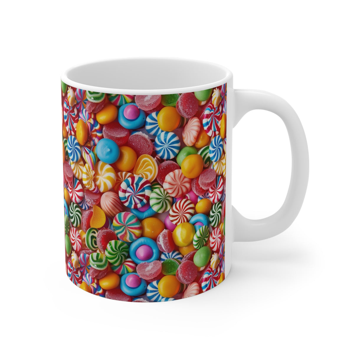 Colorful All-Over Candy Theme Coffee Mug Fun Ceramic Drinkware 284