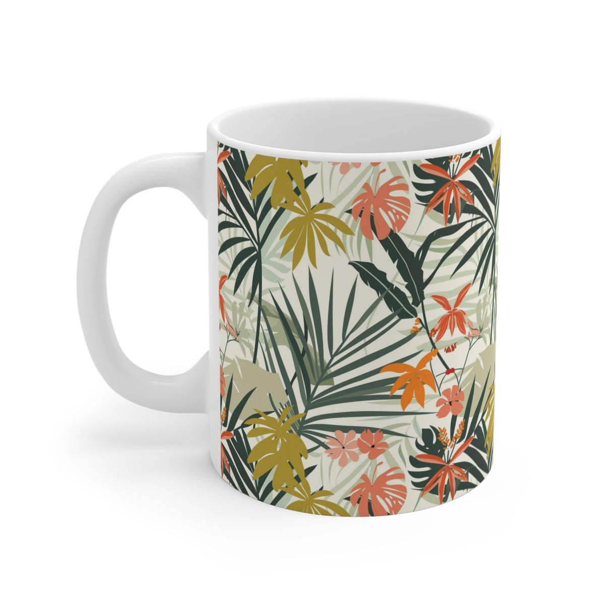 Endless Forest Pattern Coffee Mug - Nature-Inspired Ceramic Drinkware 013