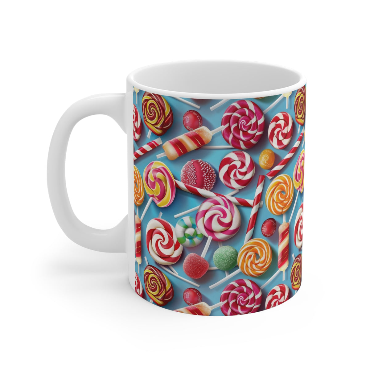 Colorful All-Over Candy Theme Coffee Mug Fun Ceramic Drinkware 291